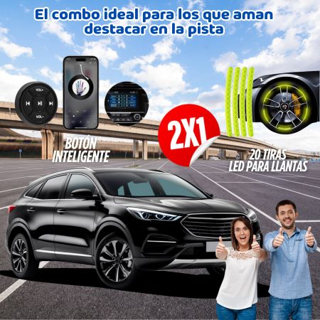 NUEVO COMBO (BOTÓN INTELIGENTE + 20 TIRAS LED PARA LLANTAS DE VEHICULO)