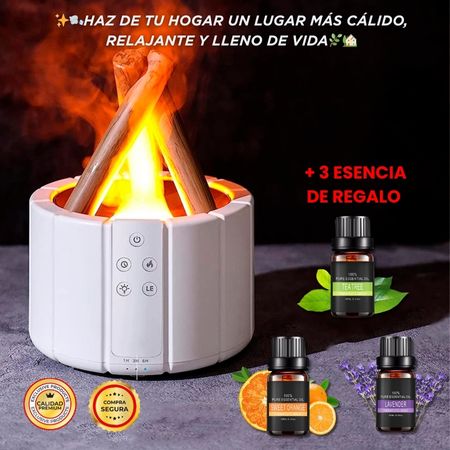 HUMIDIFICADOR DE FOGATA + 3 ESENCIAS DE REGALO