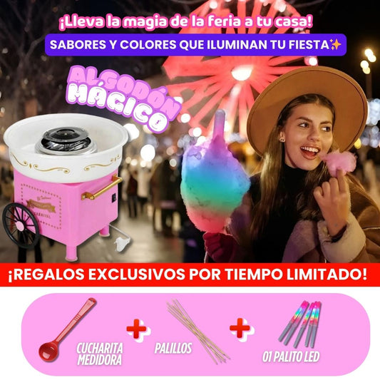 NUEVA MÁQUINA DE ALGODÓN MULTICOLOR + PALITO LED!
